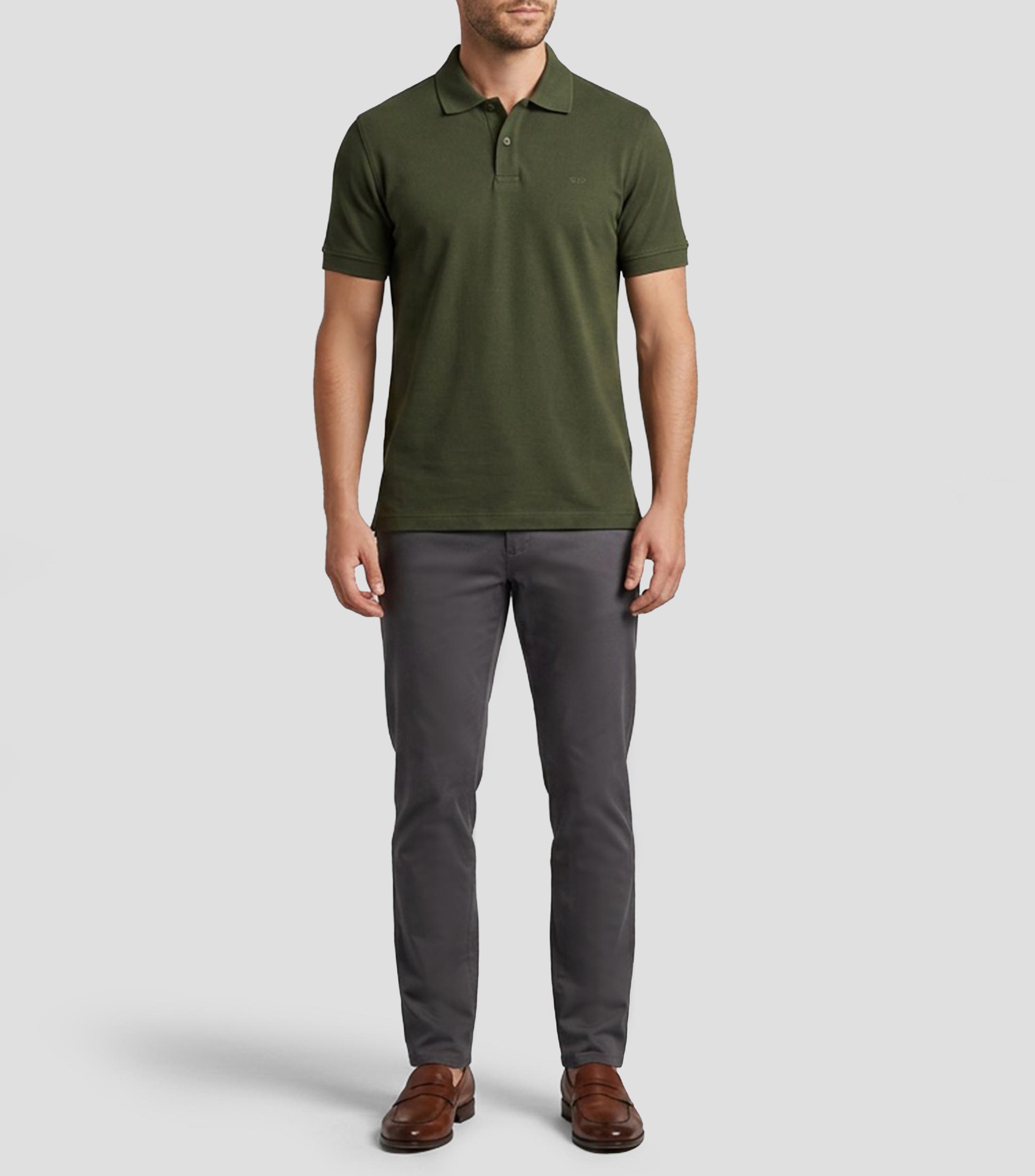Playera tipo polo manga corta lisa Hombre